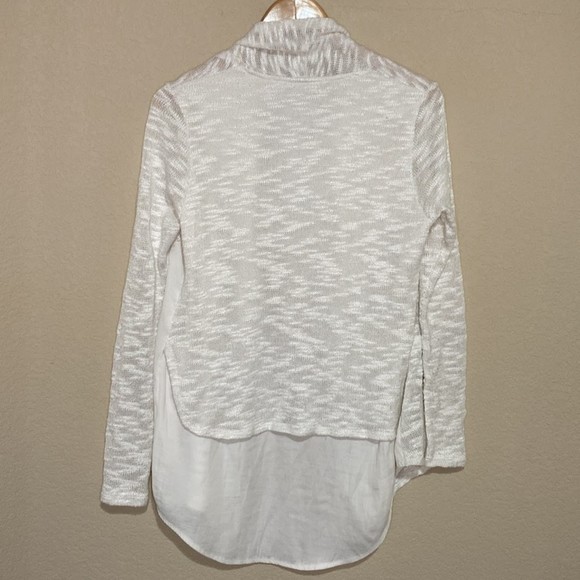 ANTHROPOLOGIE Dolan Slub Contrast Anorak Cream Cardigan XS - Picture 3 of 6